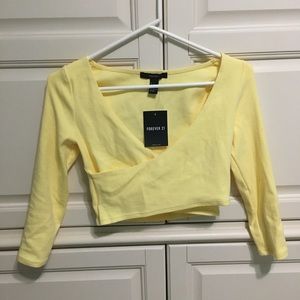 NEVER WORN BEFORE yellow wrap top